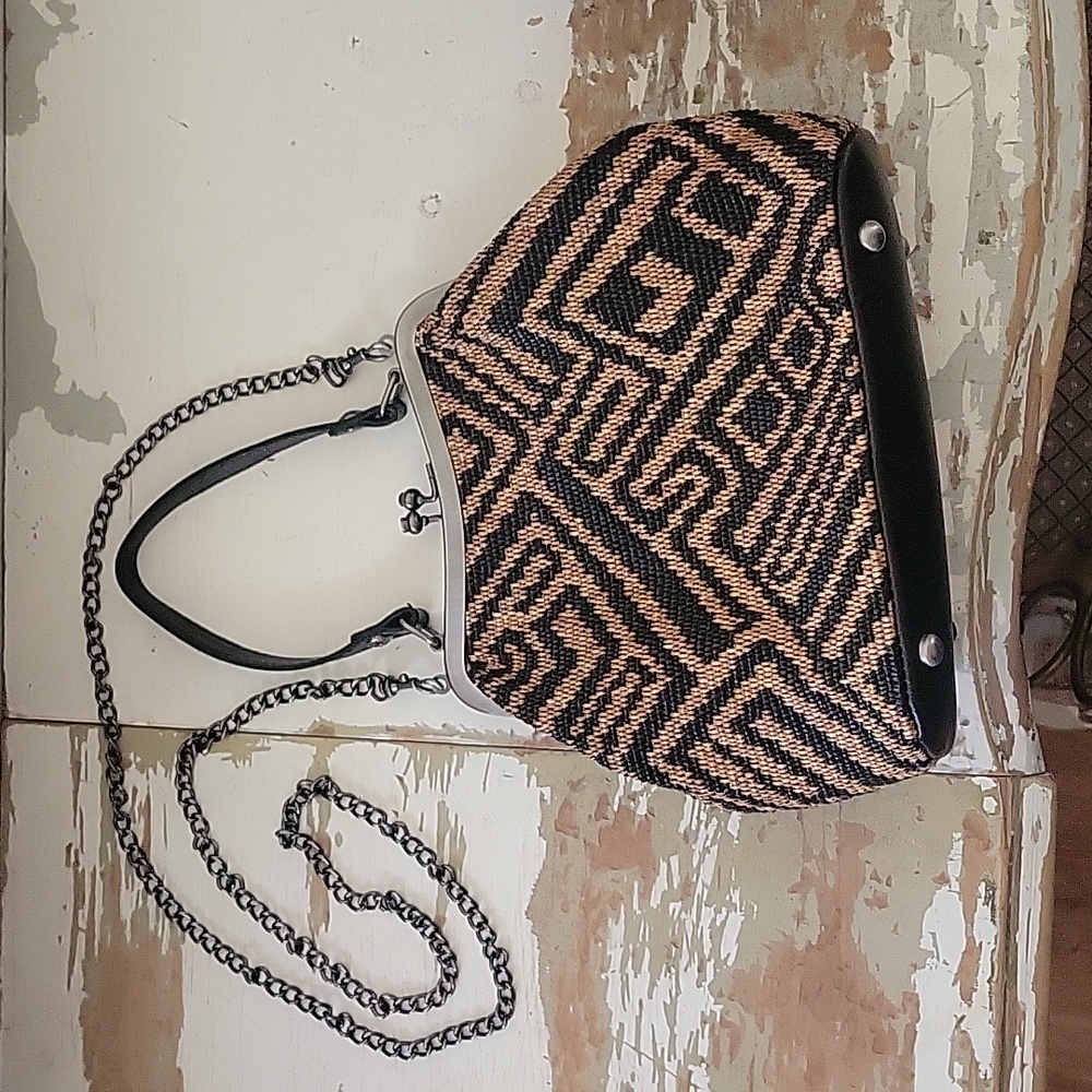 Patricia Nash Woven Bag Crossbody w/ Chain